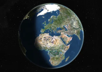 Globe Centered on Europe and Africa